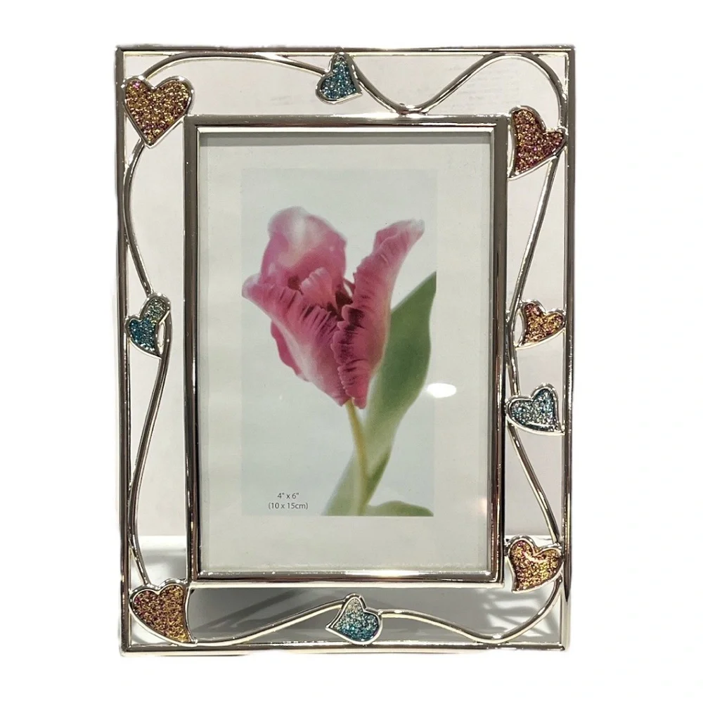Emage’ Hearts on a Vine Picture Frame Silver Tone 4X6
